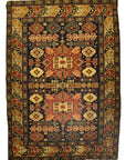 Antique Shirvan rugs – The historic Khanate or administrative district of Shirvan produced many highly decorative antique rugs that have a formality and stylistic complexity that is found in few rugs from the Caucasus. 3'4 x 4'9