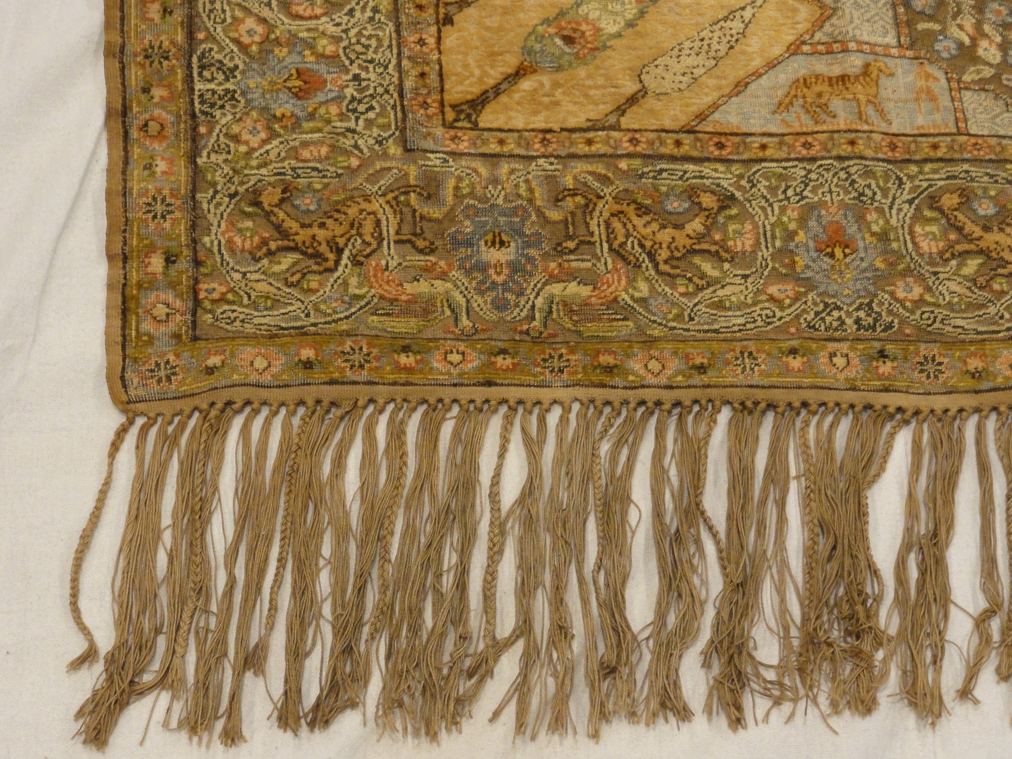 30636 important Ottoman gift to Tzar of russia made with gold, silver and silk treads in Garden of Paradise design
