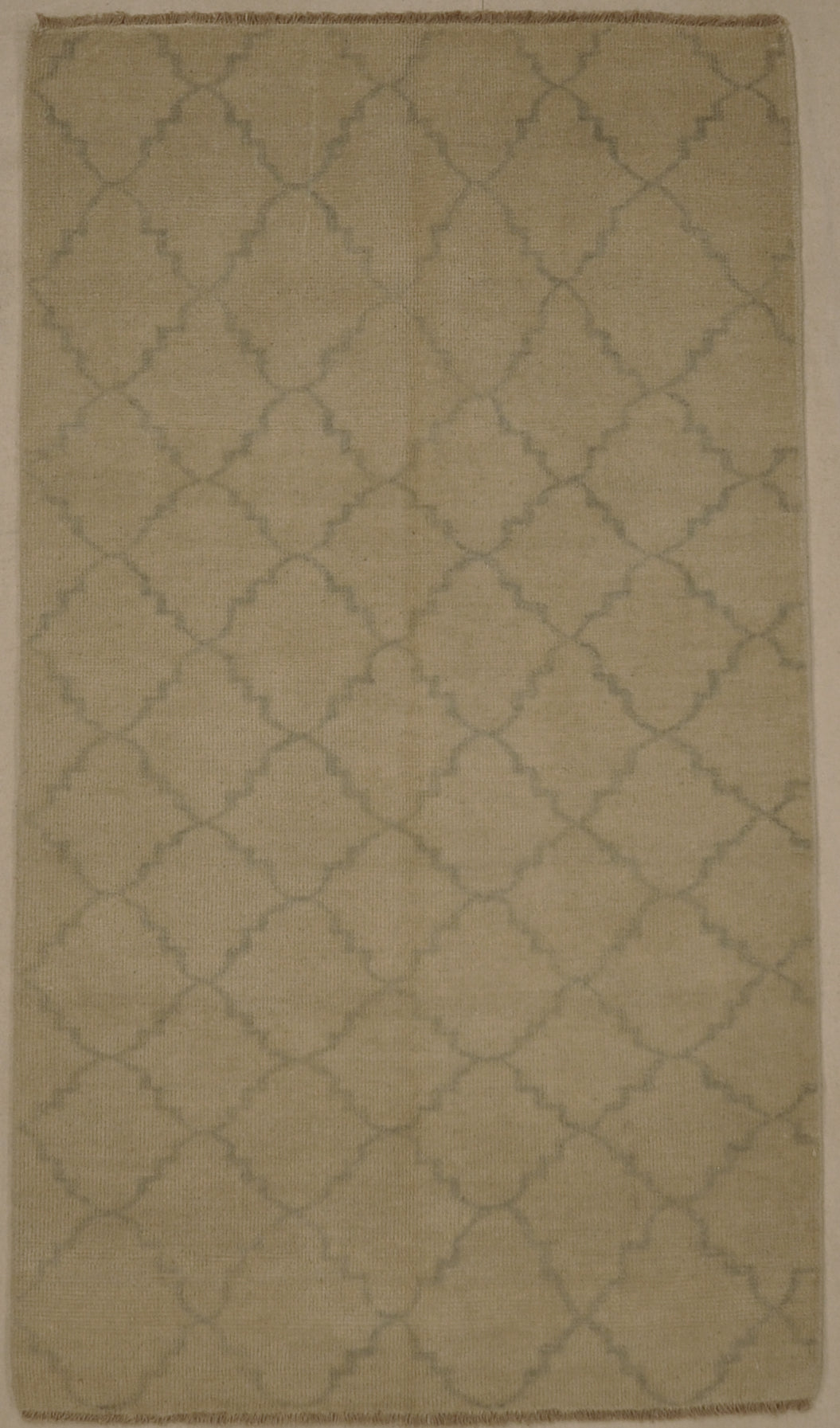 Fine Modern Blue and Beige Trellises Rug. A piece of woven authentic carpet art sold by Santa Barbara Design Center, Rugs and More.