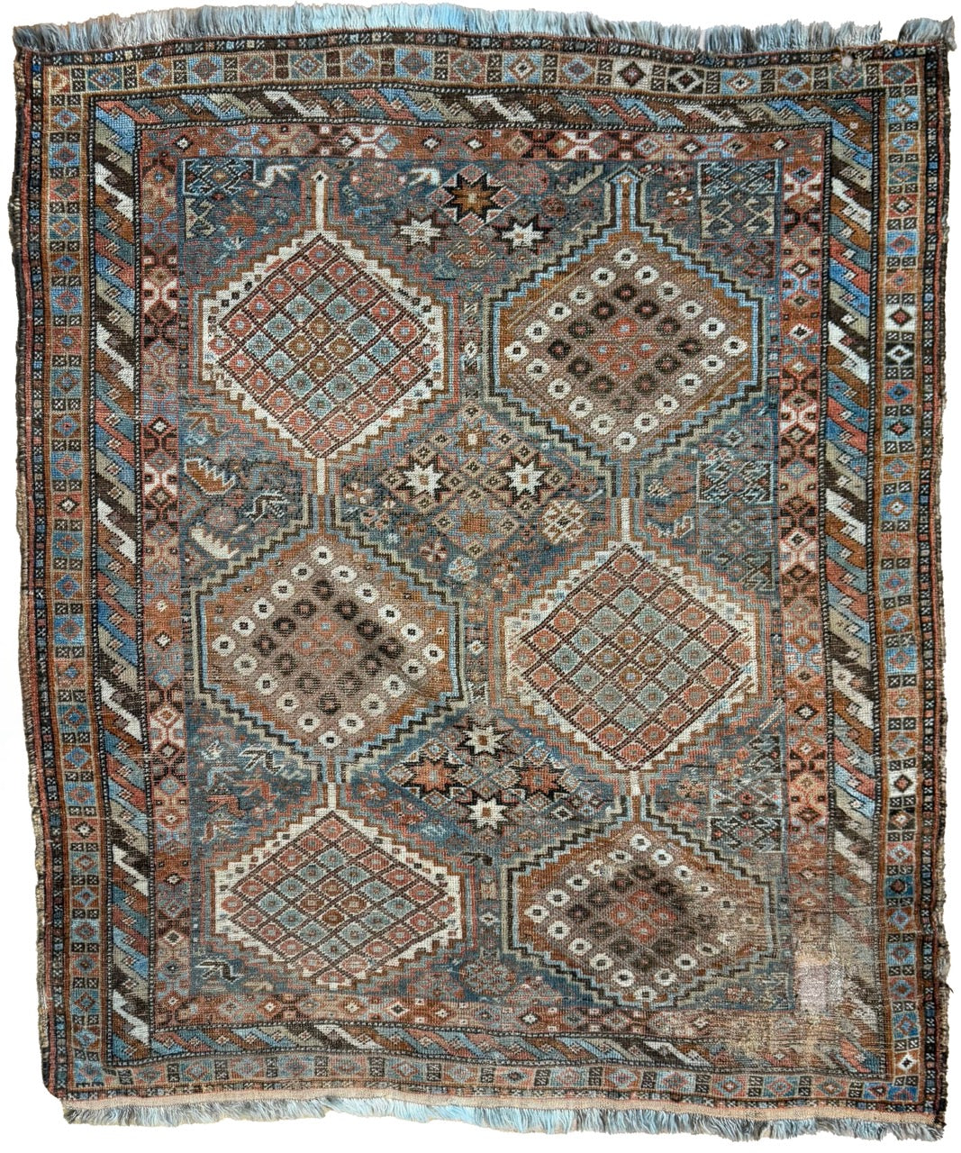 Antique Khamseh Chicken Rug 30670