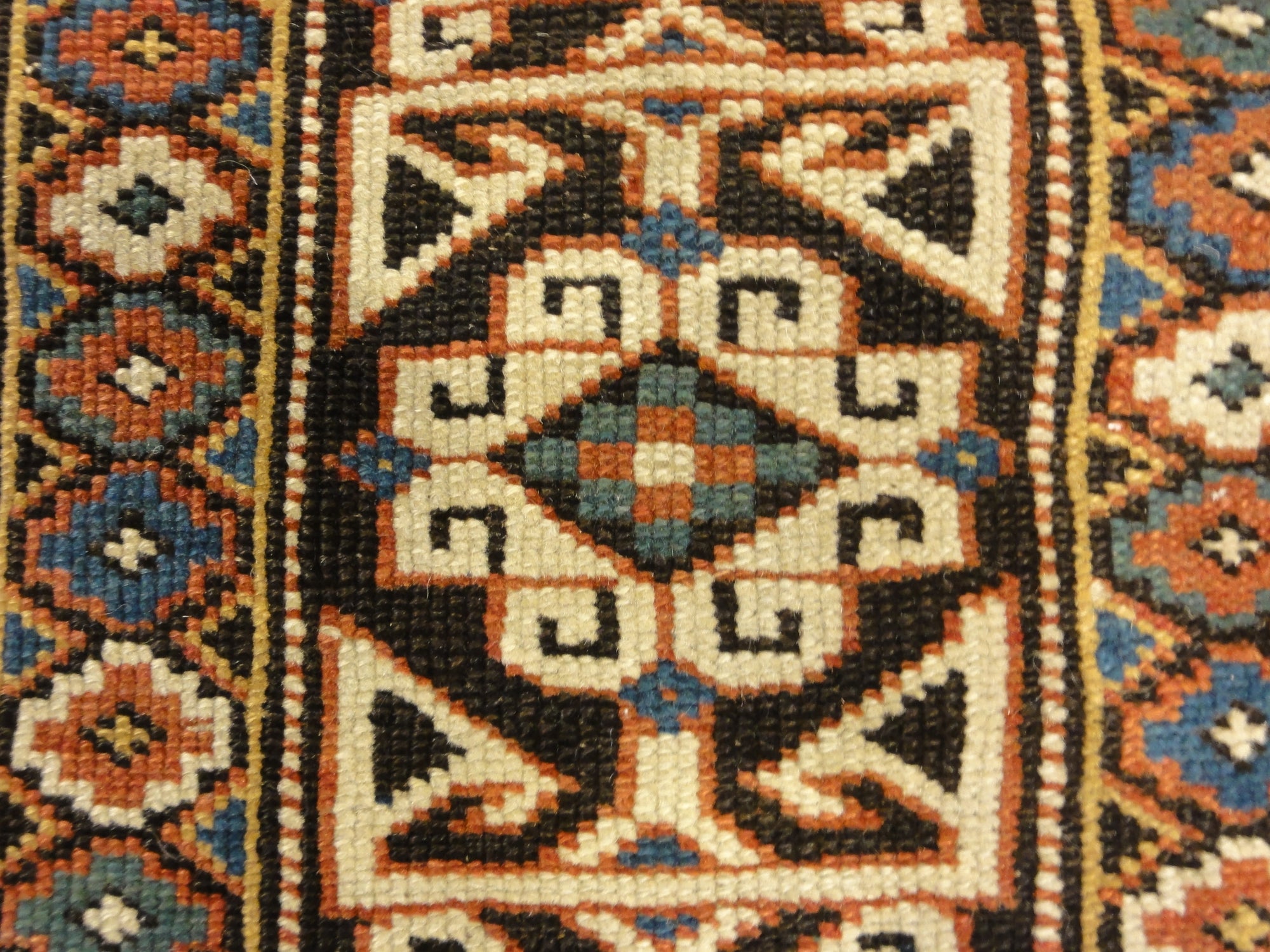 30522 Antique Chichi Kuba Rug Circa 1880