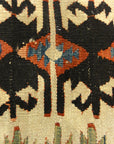Anatolia Goddess Turkish Kelim ca Late 1700s. A piece of antique woven carpet art sold by the Santa Barbara Design Center, Rugs and More in California.