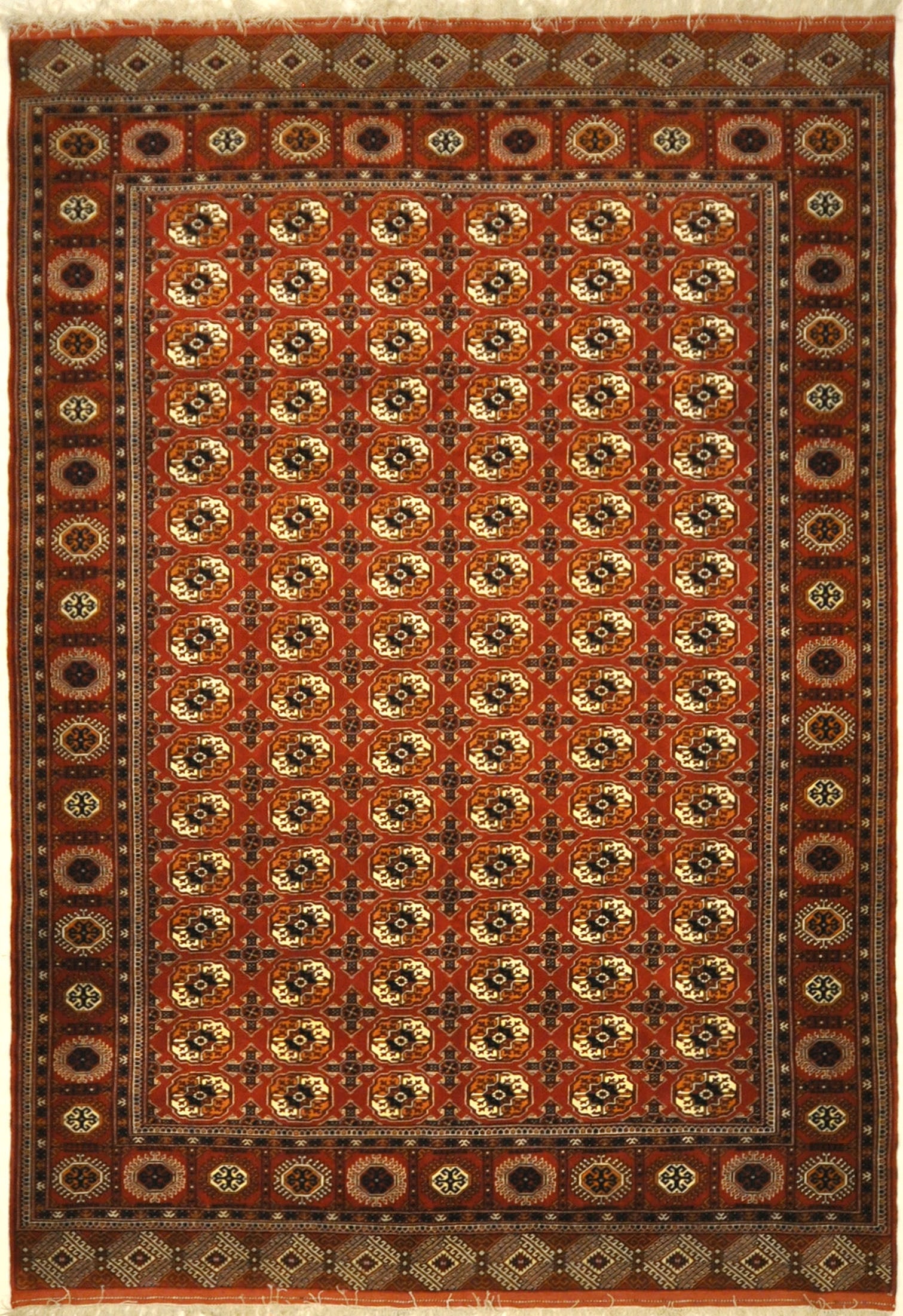 Persian Turkomen with Silk Foundation. A piece of genuine authentic woven carpet art sold by the Santa Barbara Design Center, Rugs and More.