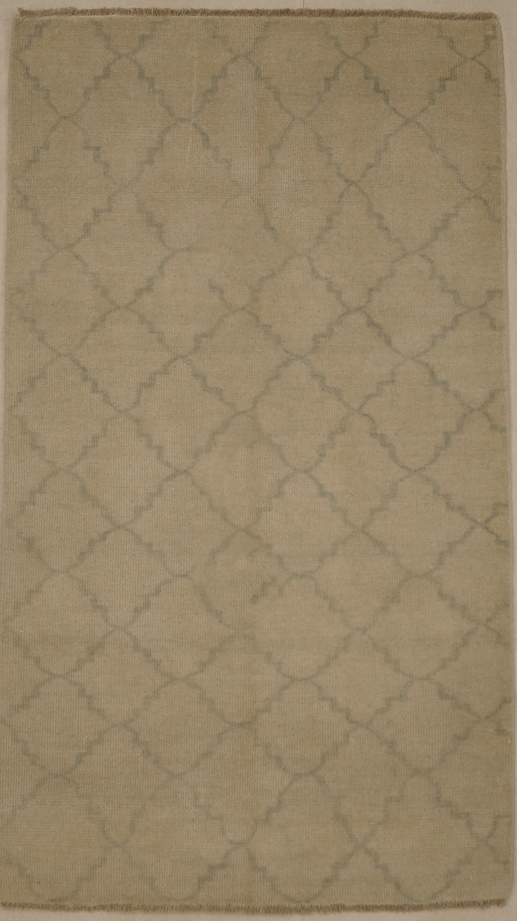 Blue and Beige Fine Modern Trellised Rug. A piece of genuine woven carpet art sold by the Santa Barbara Design Company, Rugs and More.