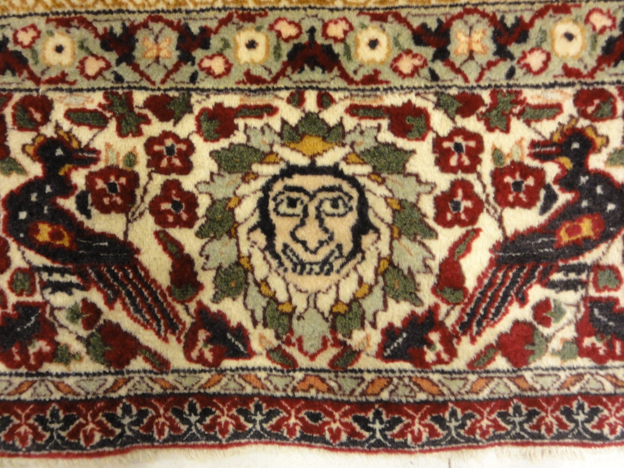 Antique Mughal Indian Emperial Rug. A piece of genuine authentic antique woven carpet art sold by Santa Barbara Design Center, Rugs and More.
