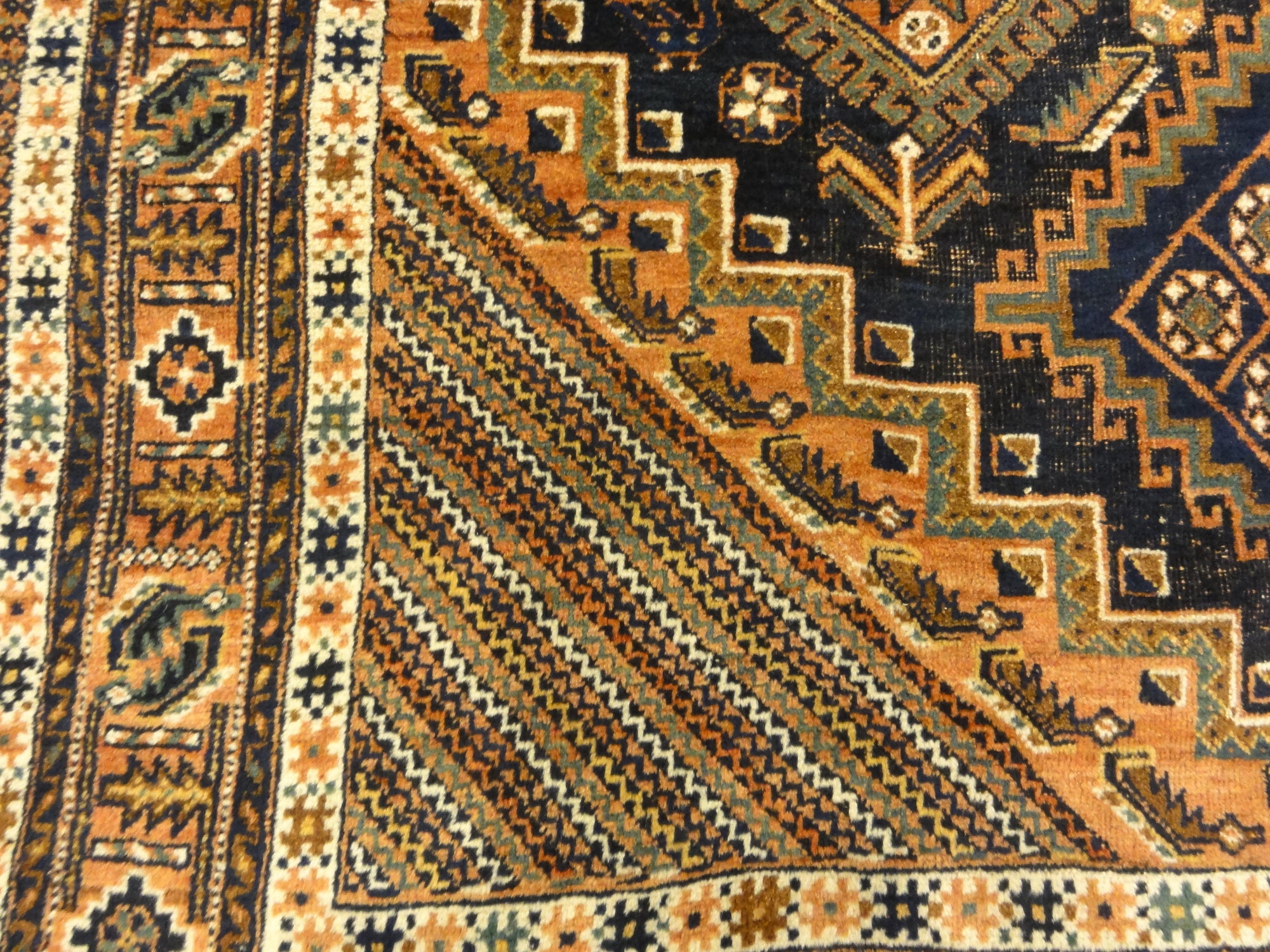 Antique Persian Afshar Rug Circa 1880. A piece of genuine authentic woven carpet art sold by Santa Barbara Design Center Rugs and More.