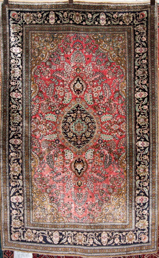 Fine Original Qum Silk Persian Rug