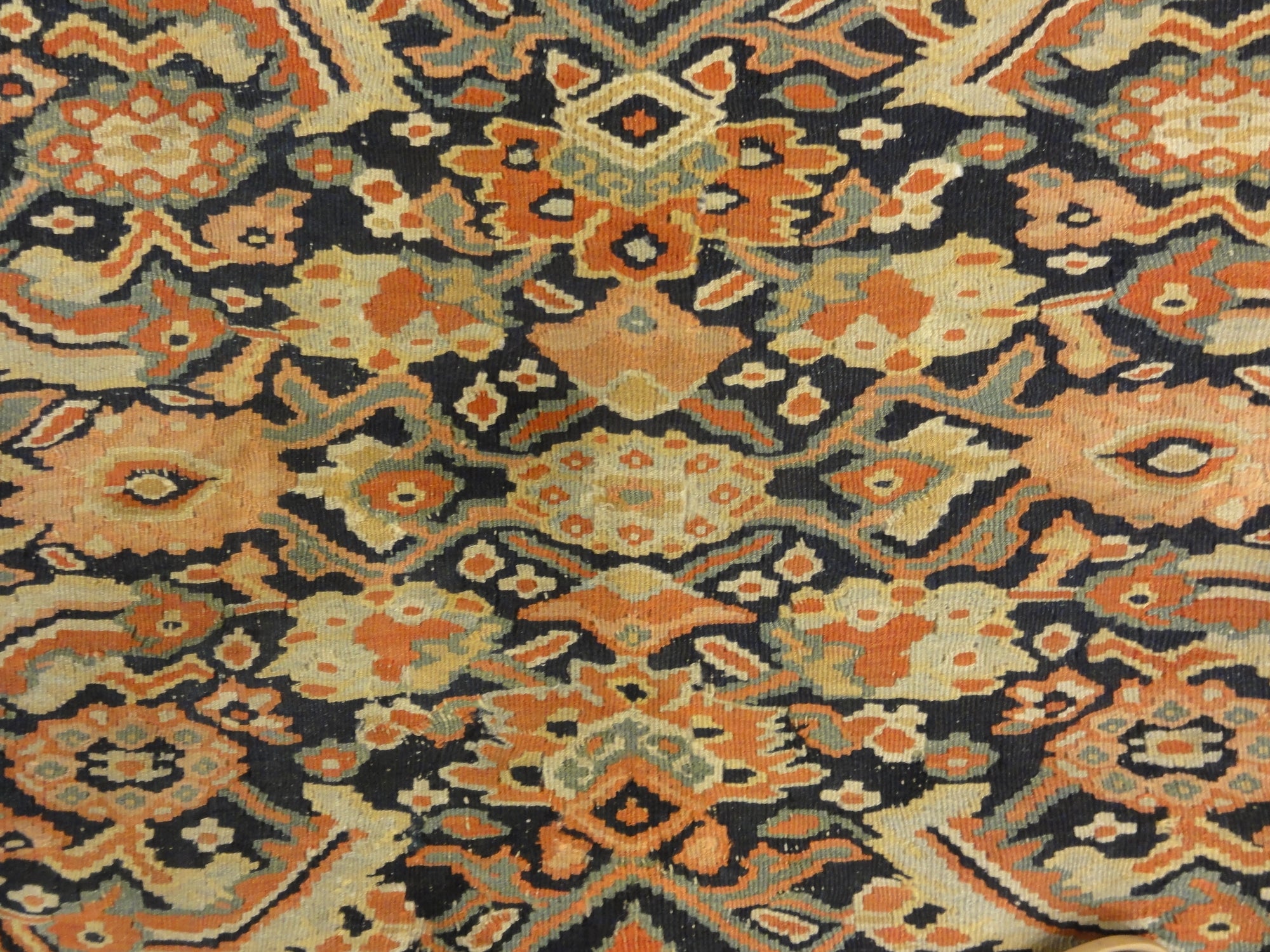 30226 Antique Persian Bijar Kilim Flat Woven 19th Century