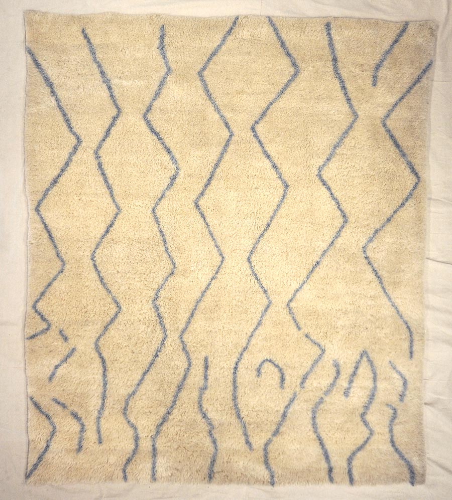 Natural blue lines Moroccan | Rugs & More | Santa Barbara Design Center