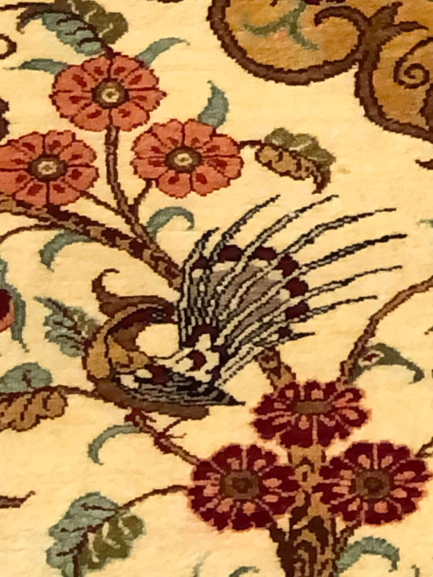 37909 Vintage Fine Persian Silk Rug