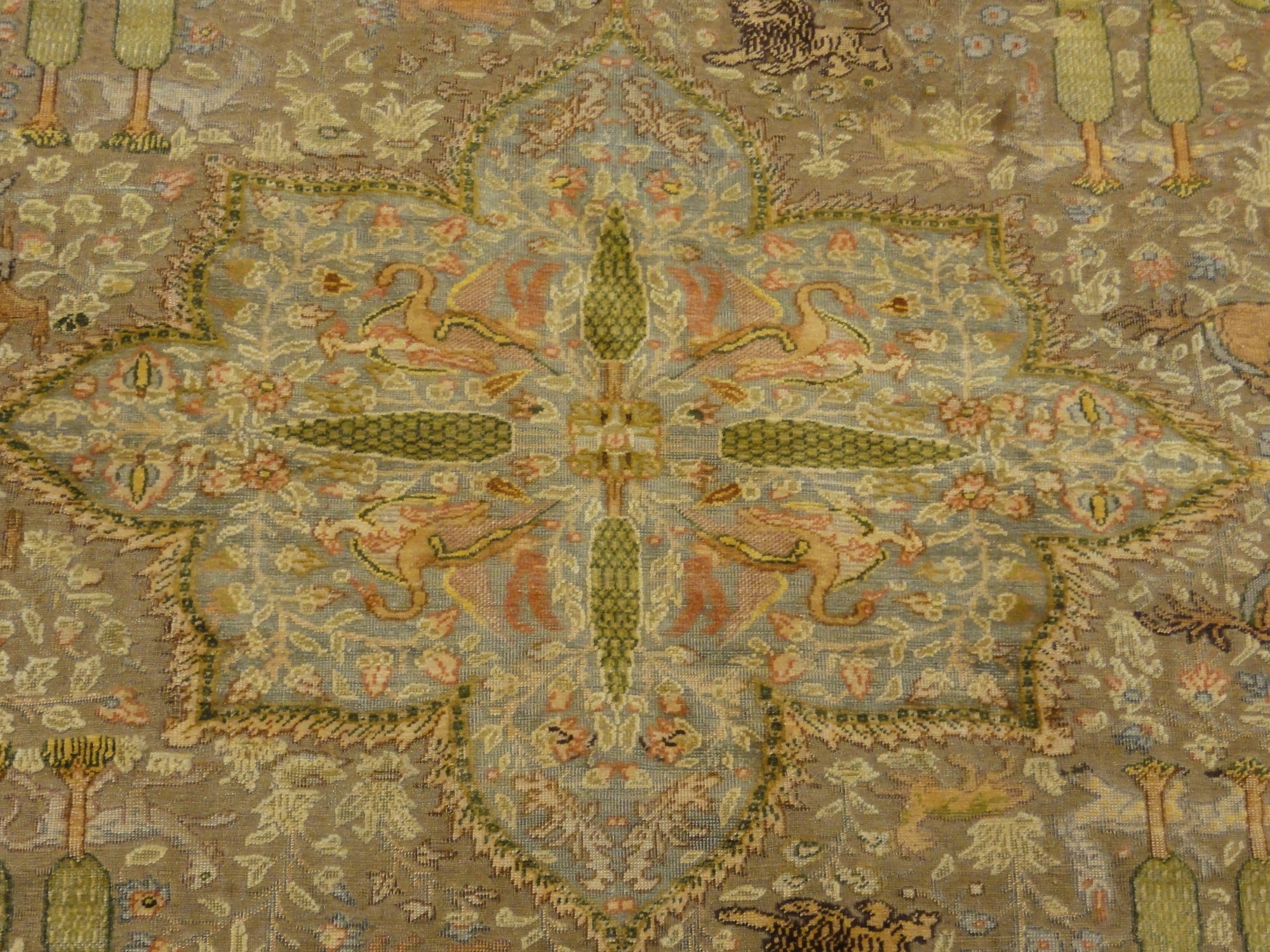 30636 important Ottoman gift to Tzar of russia made with gold, silver and silk treads in Garden of Paradise design