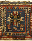 Fine Caucasian Soumak Kelim Chanteh Bag. A piece of antique woven carpet art sold by Santa Barbara Design Center, Rugs and More in Santa Barbara, California