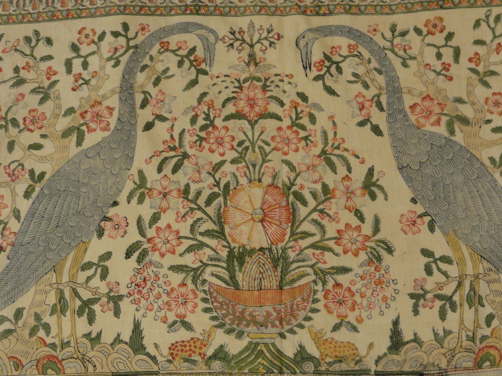 30637 Rare Antique Mughal Palampore Textile with written cartouches