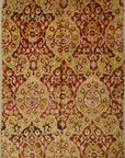 Saree Red Patterned Silk Indian Rug . A piece of genuine woven authentic carpet art sold by Santa Barbara Design Center Rugs and More