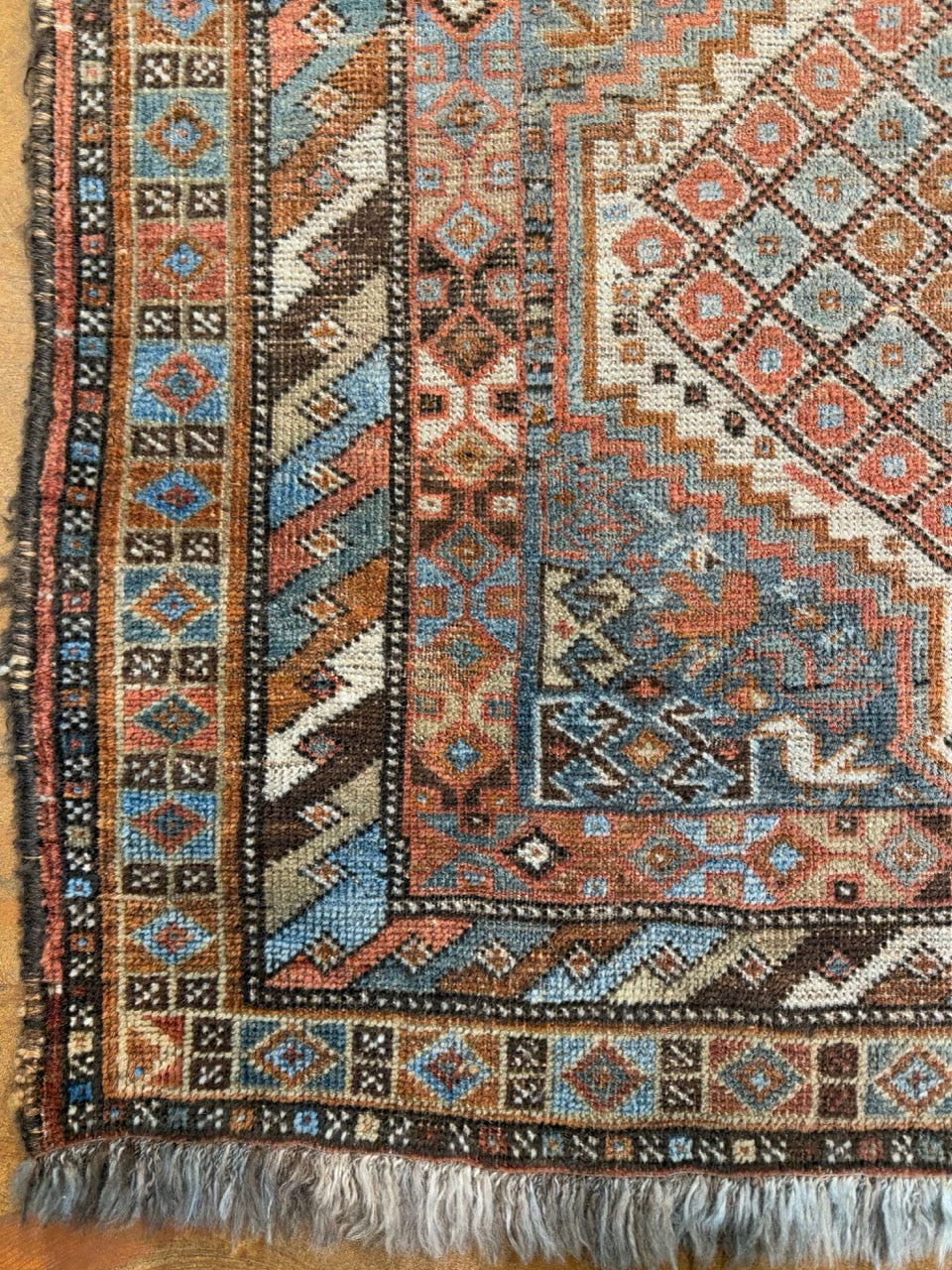 Antique Khamseh Chicken Rug 30670