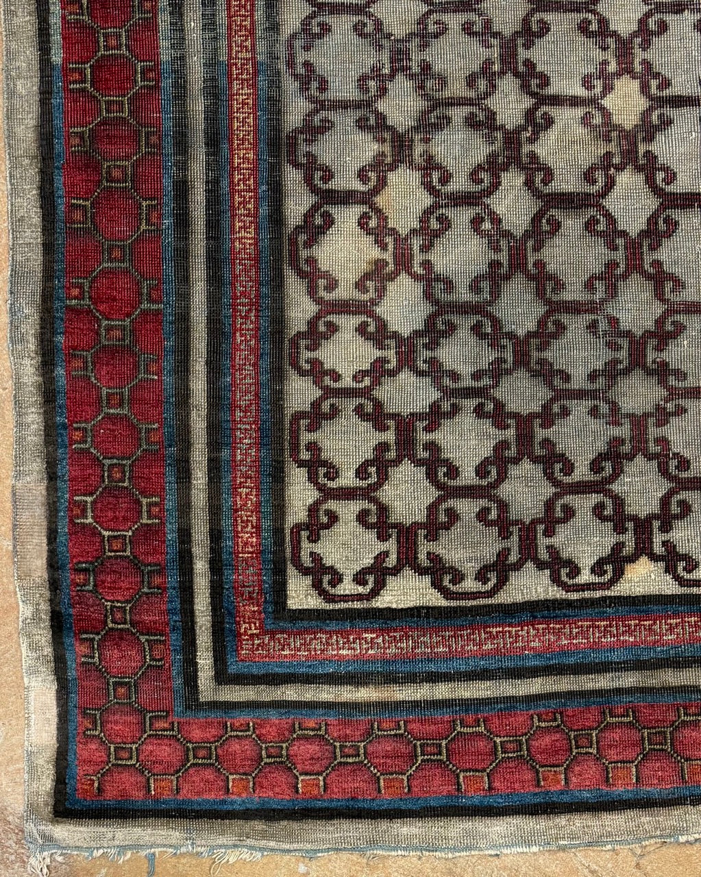 Rare Kashgar Oasis Silk Rug 23055
