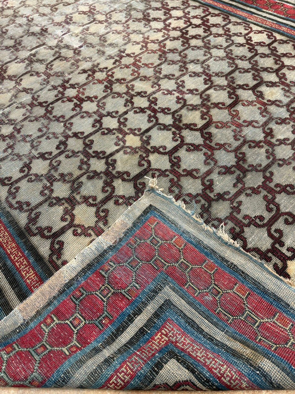 Rare Kashgar Oasis Silk Rug 23055