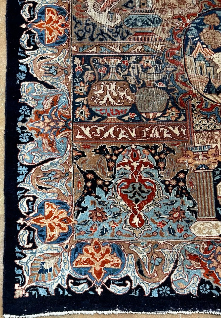Vintage Persian Mythical Rug 25246