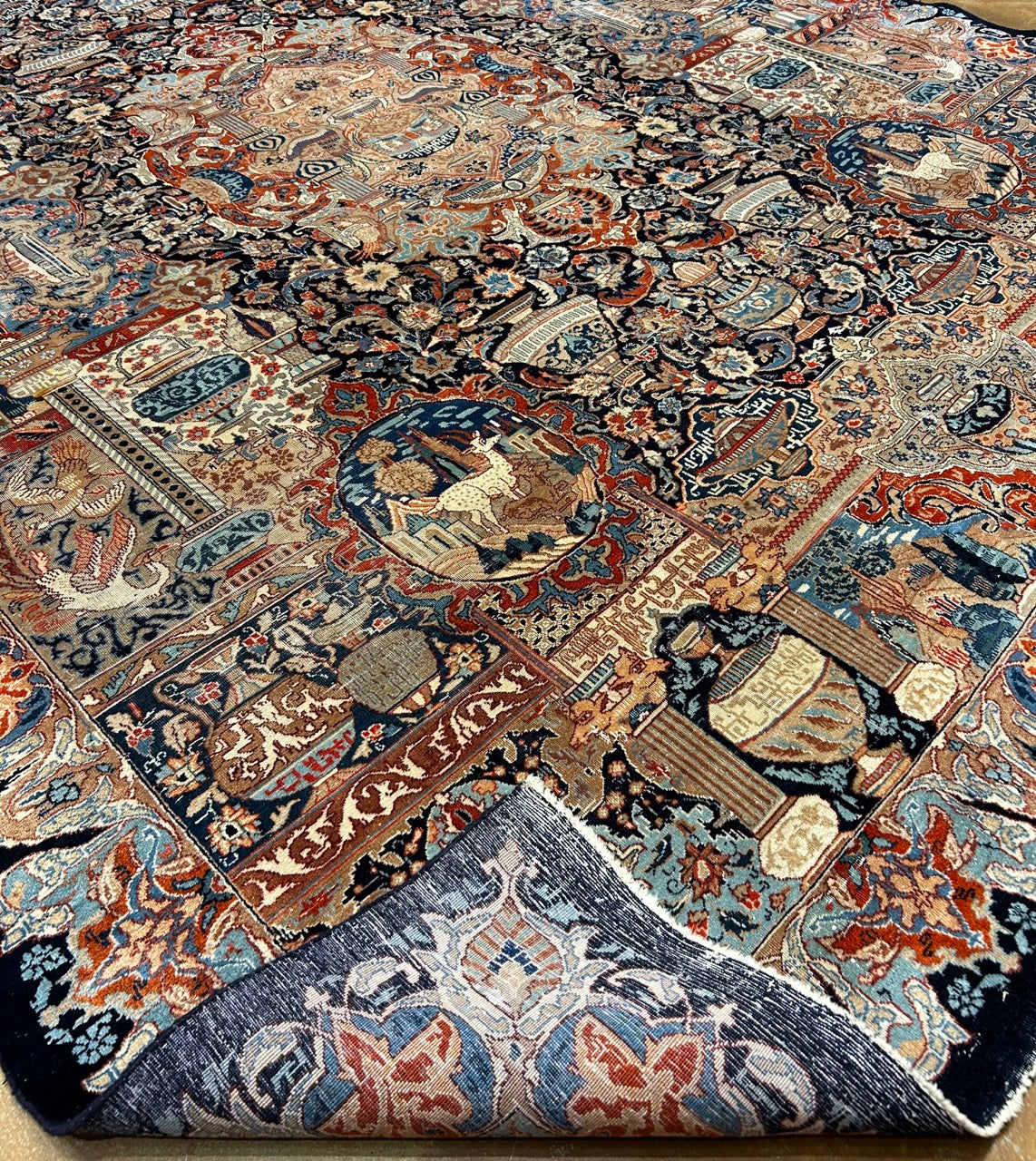 Vintage Persian Mythical Rug 25246