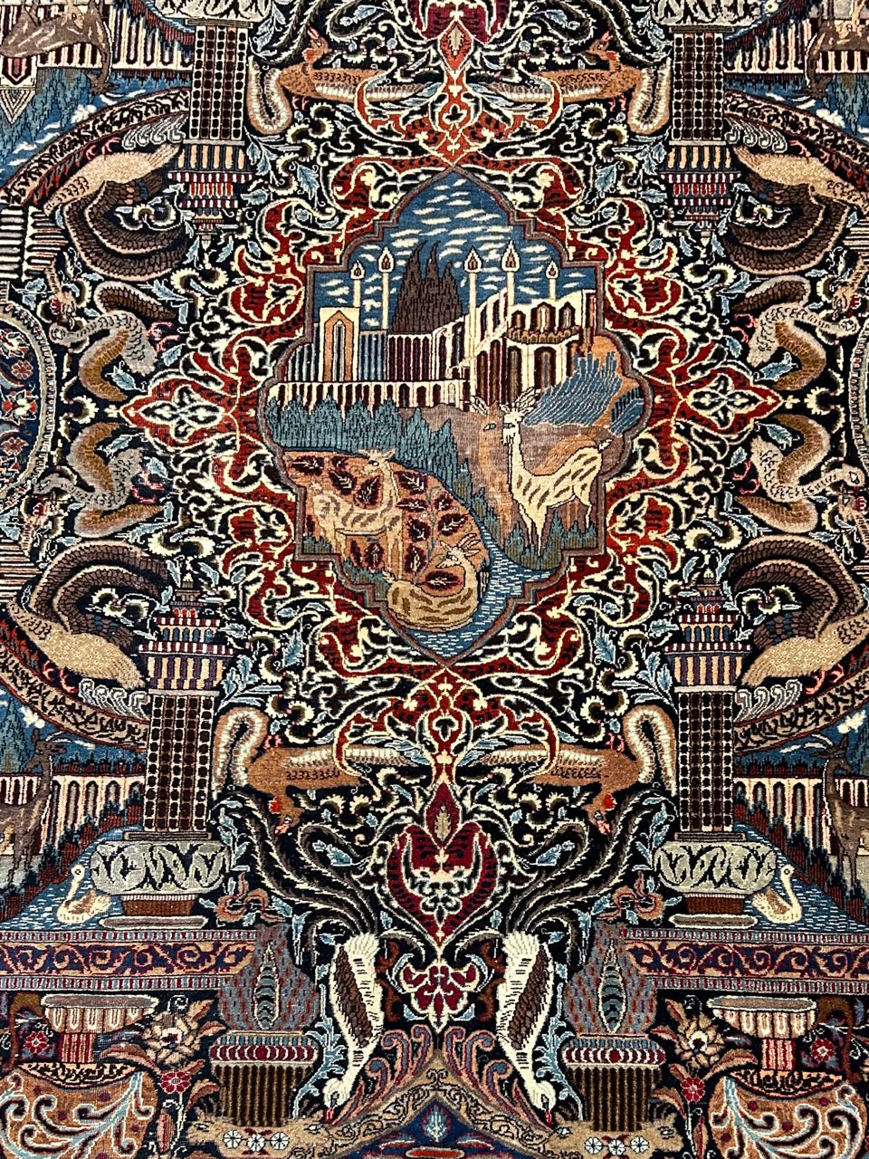 Vintage Persian Mythical Rug 25243