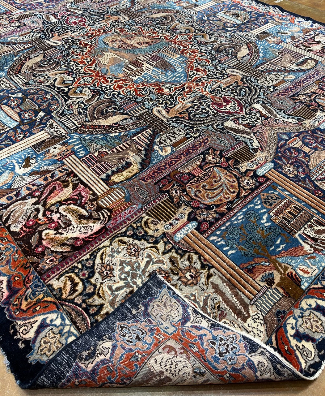 Vintage Persian Mythical Rug 25243