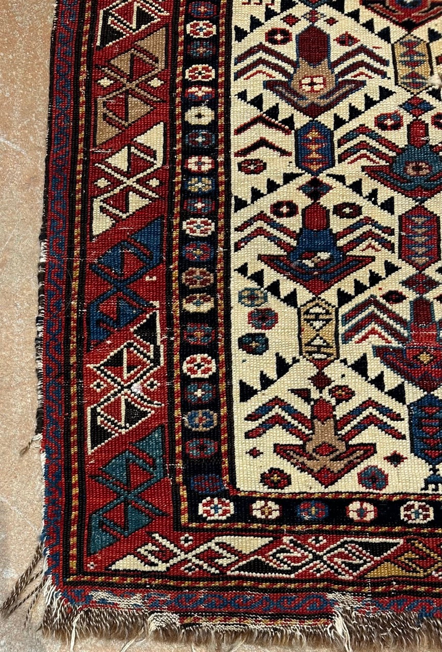 Antique Caucasian Prayer Rug Dated 1892 23068