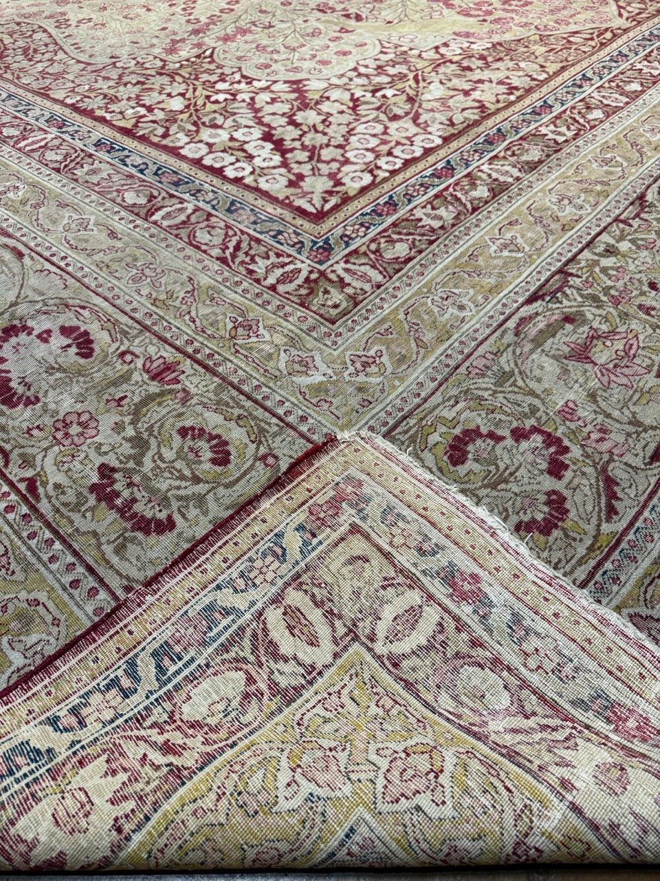 Antique unique Kermanshah with the largest meditation design woven ca.1860 28328