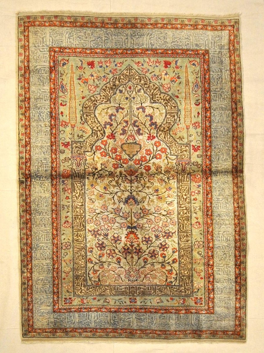 Antique Silk Turkish Kaysari Rug Santa Barbara Design Center