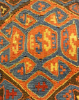 Small Bakhetiari Kelim Saddle Bag some metal threading throughout. Visit us Rugs & More in the Santa Barbara Design Center.