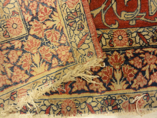 30077 Antique Persian Kerman Ravar Rug- Millefleur