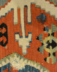 Anatolia Goddess Turkish Kelim ca Late 1700s. A piece of antique woven carpet art sold by the Santa Barbara Design Center, Rugs and More in California.