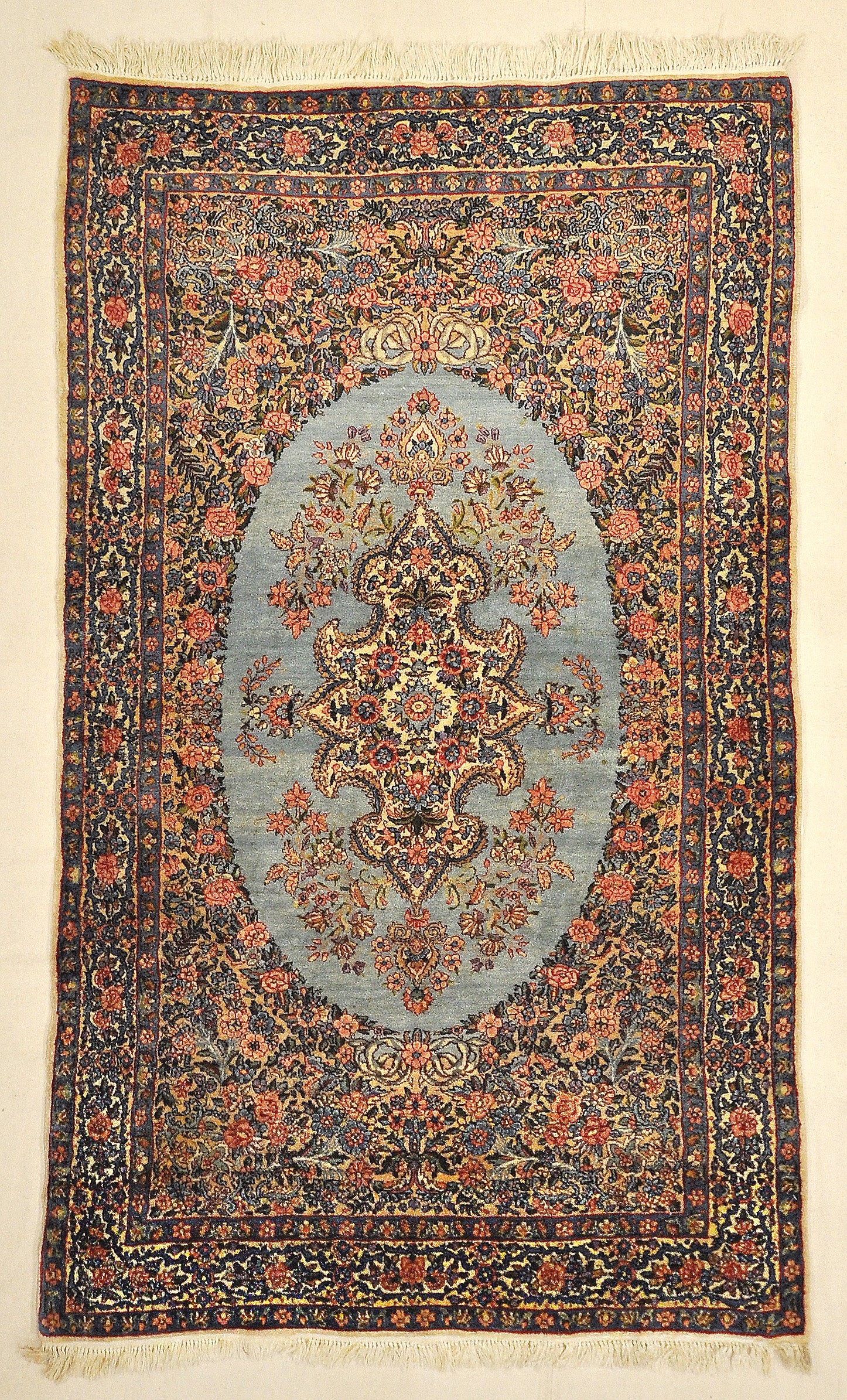 Antique Persian Kerman Rug Garden of Paradise with 1001 Flowers Around Pool of Water Genuine Carpet Art Santa Barbara Design Center Rugs and More