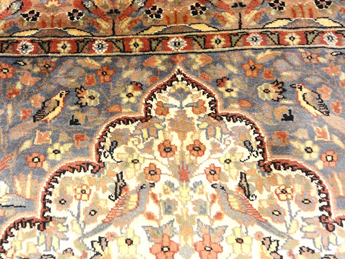 Fine Kashmiri Silk rug is a hand-knotted oriental rug from Kashmir. Kashmir rugs or carpets have intricate designs that are primarily oriental, floral style in a range of colors, sizes and quality.