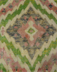 Lovely Patterned Green and Pink Runner. A piece of genuine woven authentic carpet art sold by Santa Barbara Design Center, Rugs and More.