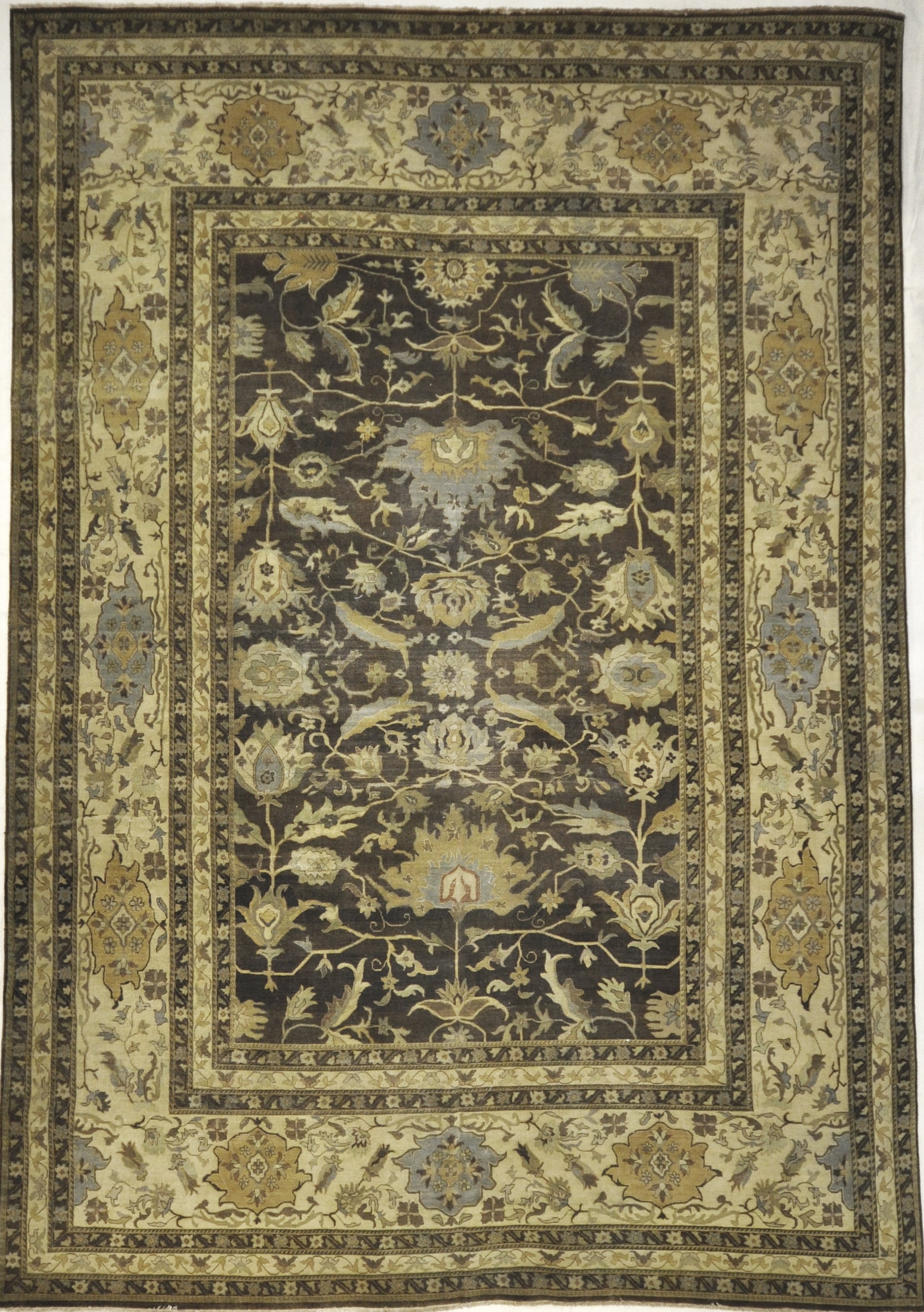 Antique Larestan Ivory Rug