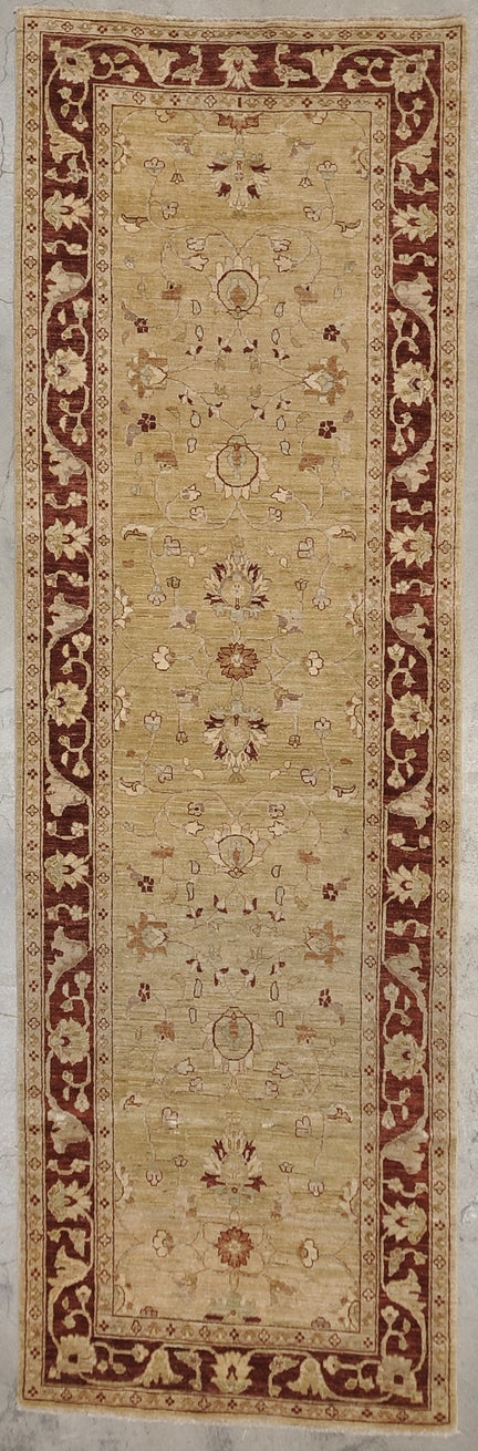 Fine Ziegler Usak Runner  Classic motif paired with a modern color palette. 4 x 12'4