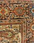 30107 Fine Antique Sarouk Farahan Botteh with Rare Ivory Background