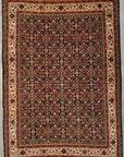 Vintage Herati Rug hand made from natural wool and organic dyes 5'6x7'8
