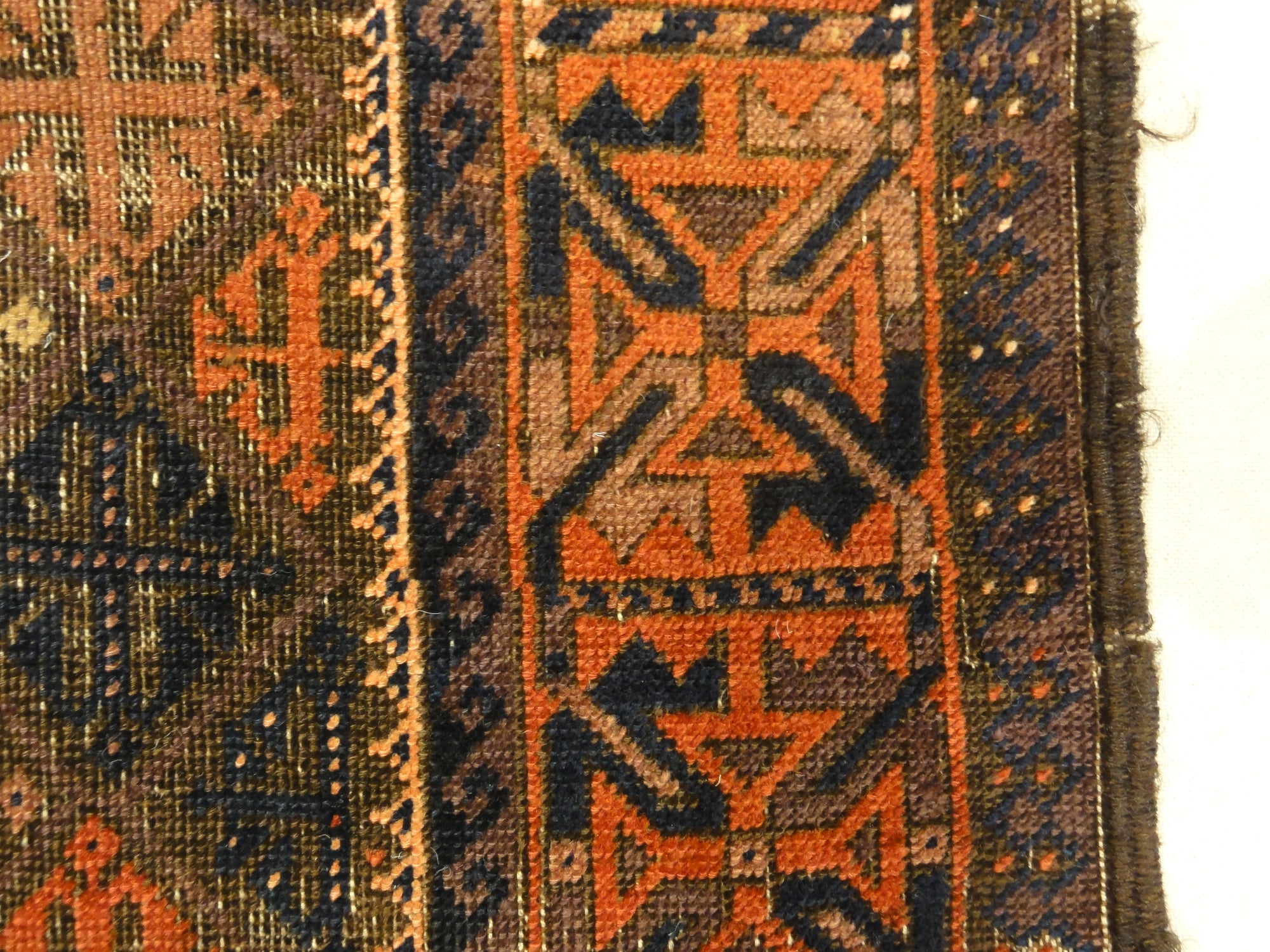 30249 Antique Original Afghani Baluch Multicolor Diamonds