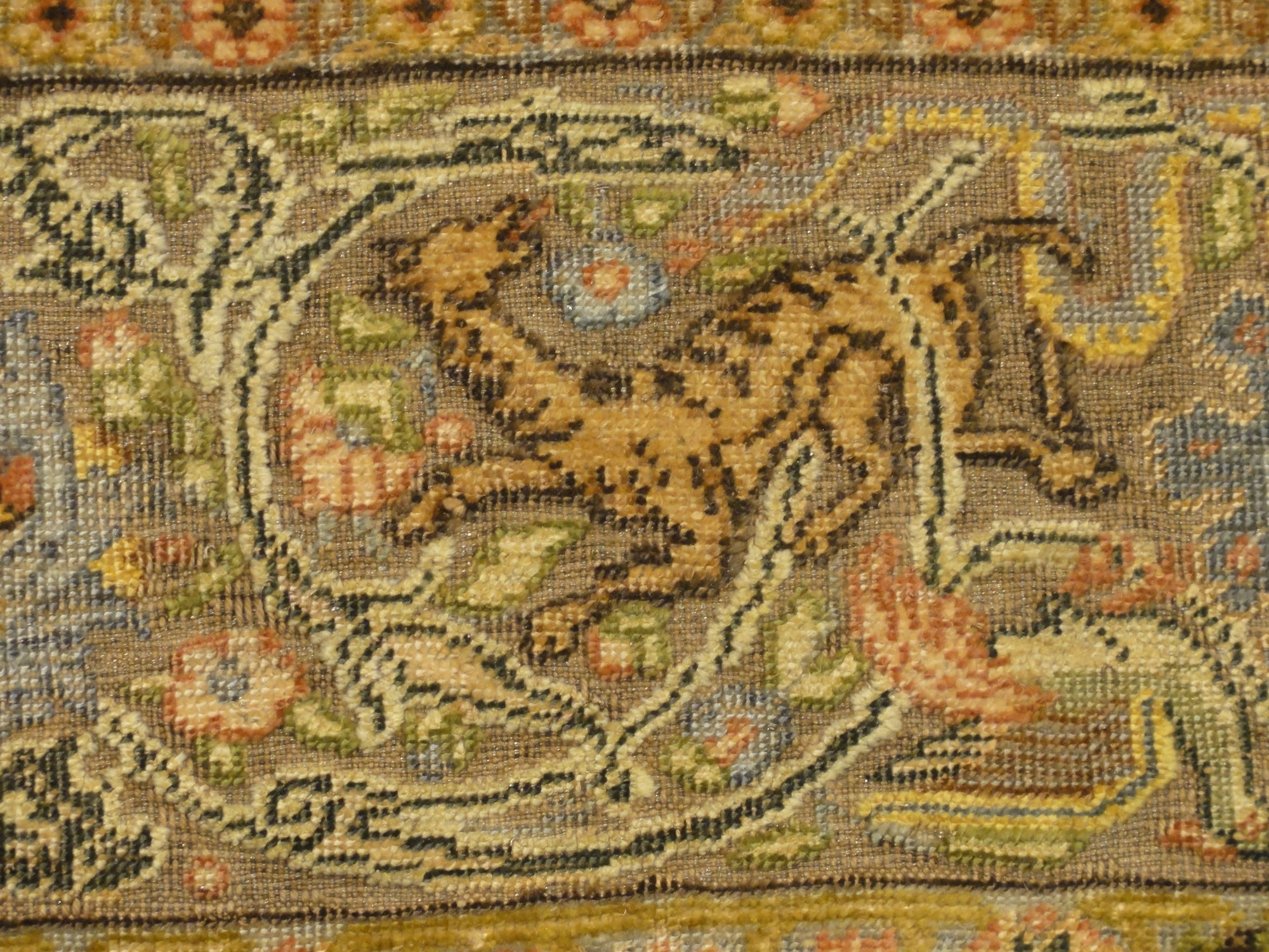 30636 important Ottoman gift to Tzar of russia made with gold, silver and silk treads in Garden of Paradise design