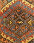 Small Bakhetiari Kelim Saddle Bag some metal threading throughout. Visit us Rugs & More in the Santa Barbara Design Center.