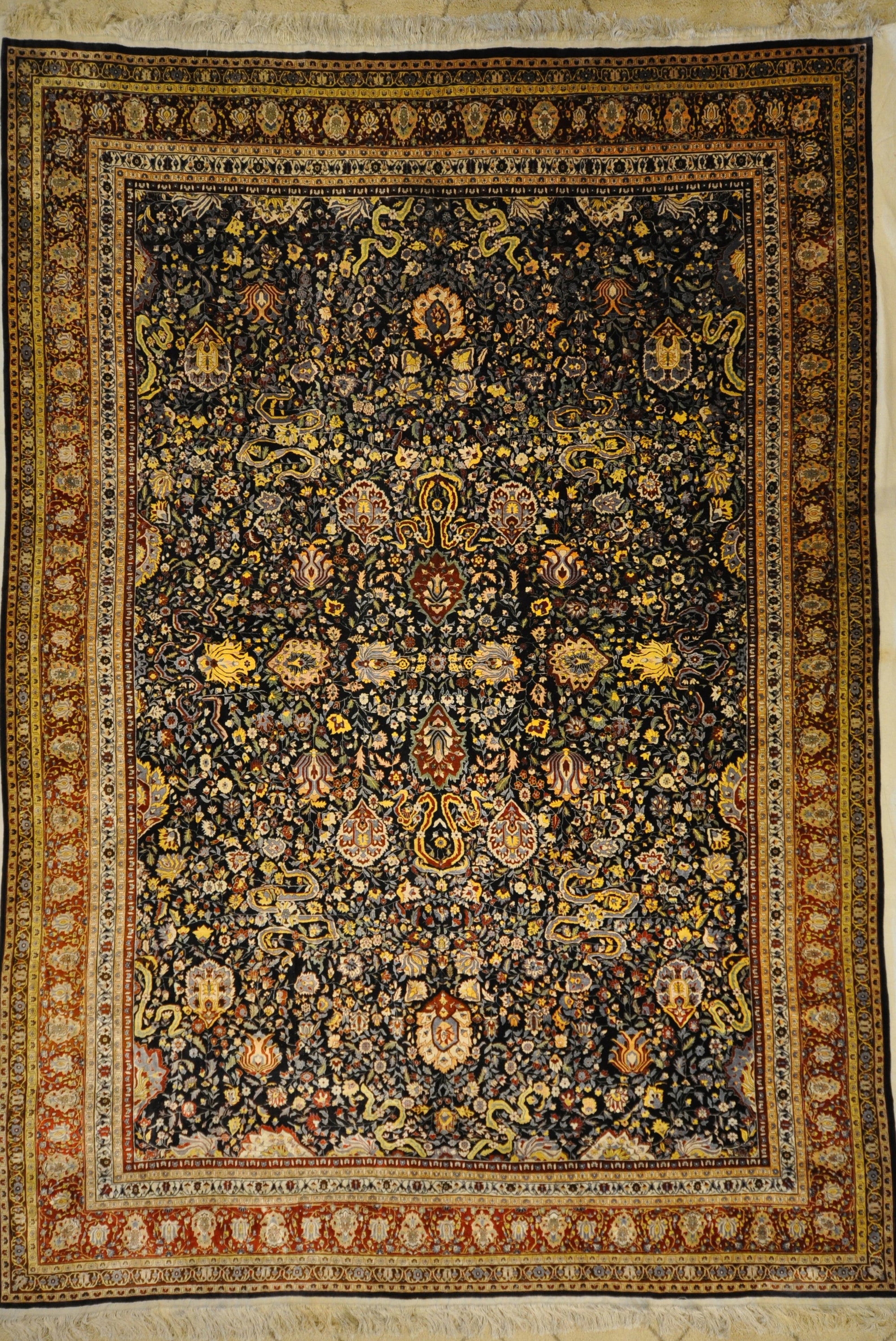 Vintage Silk Hereke rugs and more oriental carpet 33138-