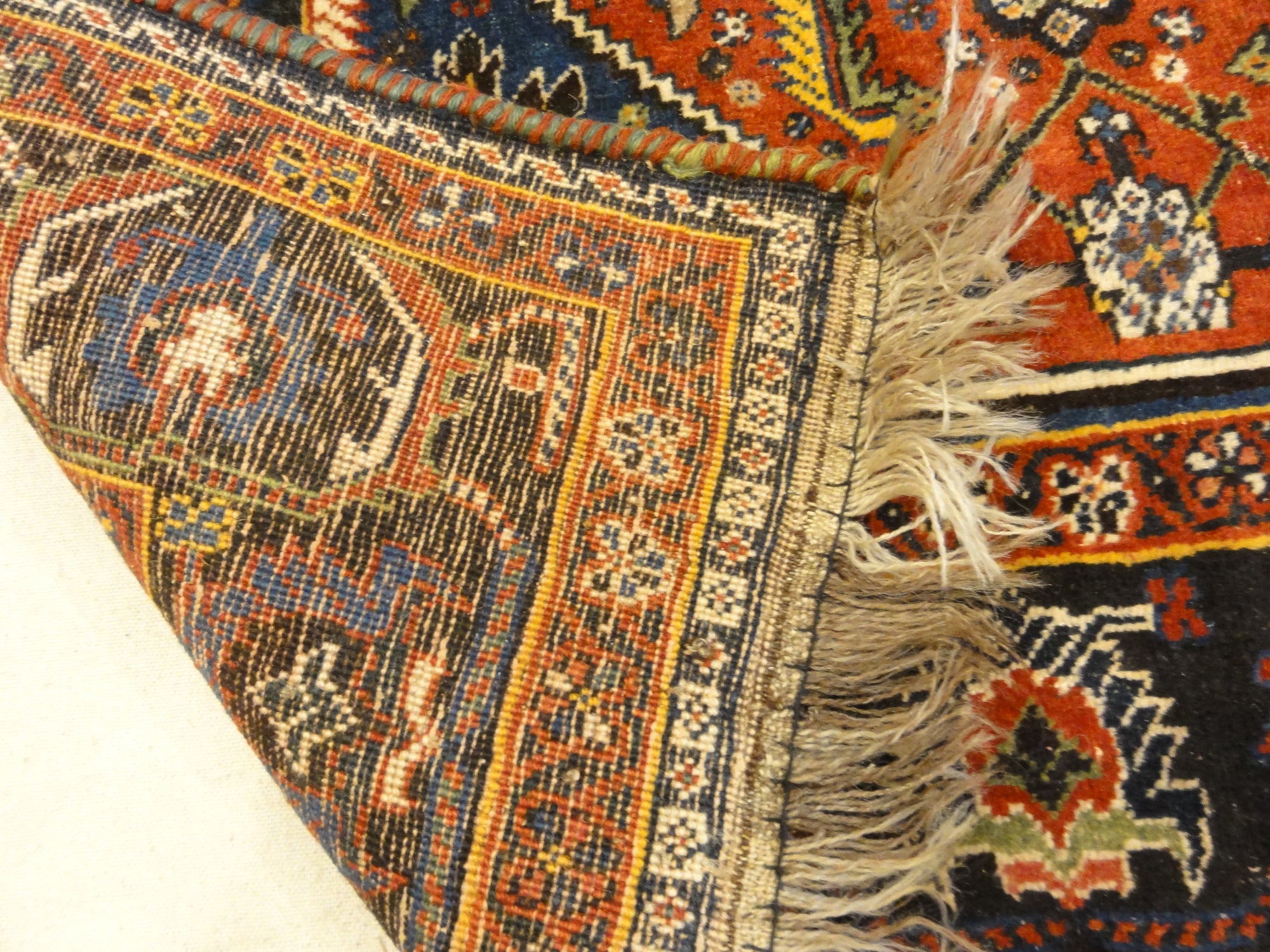 36248 Antique Persian Qashqai Rug Woven Circa 1900